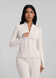 Wholesale Summer Sun Protection Women Tight Zipper Loose <b>Gym</b> Outdoor Fitness Coat Running Sports Yoga <b>Jacket</b> - Product Image 5