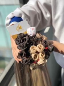 Extensions de cheveux Remy 100% naturels vietnamiens, cuticules alignées, style ondulé, couleur claire, matière première en vrac pour paquets d'extensions - Product Image 4