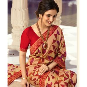 Sari indien traditionnel de créateur pour femme, avec grande bordure épaisse, style Bollywood, imprimé numérique pakistanais, en Georgette de haute qualité - Product Image 5