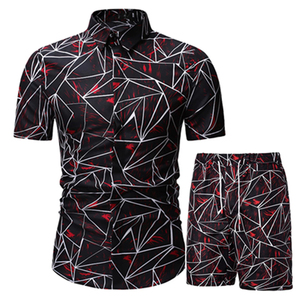 New Design 2026 Summer Men's Short <b>Sets</b> 2 Piece Short Sleeve Beach Wear Hawaii Men Two Piece Short <b>Sets</b> Shirt And Shorts <b>Set</b> - Product Image 2