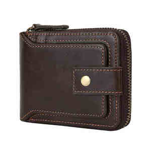 Cartera de Cuero para Hombre con Correa, Cierre de Cremallera, Monedero Largo, Tarjetero, Bolsillo para Celular, Elegante y Funcional - Product Image 1