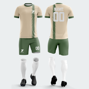 Conjunto de Uniforme de Fútbol Unisex, Jersey Sublimado, Pantalones Cortos Blancos, Verdes y Amarillos, Diseño Sólido, Absorbe la Humedad, Secado Rápido, Cintura Elástica - Product Image 4