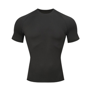 BD China Factory OEM Customized Logo Embroidery Quick Dry <b>Compression</b> Running GYM Fitness Slim Fit Sports Stretch <b>Men</b> T <b>Shirt</b> - Product Image 2