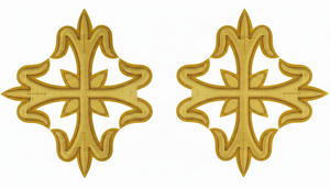 High Quality Hand Embroidered Church Cross Badge Religious Vestment Sew On <b>Metal</b> Cross Patch Goldwork Custom Decoration OEM - Product Image 4