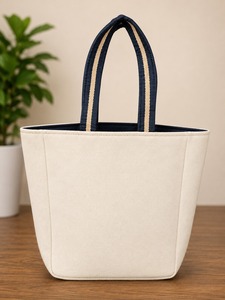 Eco-Friendly Lightweight <b>Canvas</b> Tote <b>Bag</b> with <b>Large</b> Capacity Open Closure Shoulder Handle for Casual Beach Shopping (Women) - Product Image 3