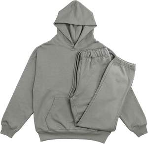 Survêtements de sport personnalisés respirants à carreaux 2-en-1 pour femmes, ensembles de jogging à capuche épais pour couples, en polyester/coton - Product Image 5