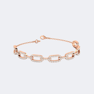 Bracelet chaîne à maillons en or massif avec diamants de laboratoire ronds pavés 1,50 carat (CTW), couleur DEF, pureté VVS2, taille brillant, bijou éthique et élégant - Product Image 6