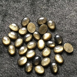 Wholesale Natural Oval Cut Golden Obsidian Facet Cabochon Handiwork Ring DIY <b>Gems</b> <b>Stone</b> with Color Play/<b>Fire</b> 4mm/5mm Sizes - Product Image 4