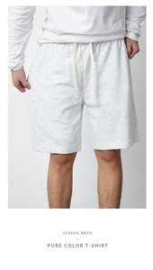 Shorts cinq-quarts pour hommes, couleur unie, broderie personnalisée, prix d'usine CN Bangladesh, utilisation décontractée, shorts confortables - Product Image 4