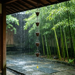 Cadena de Lluvia Decorativa con Eslabones para Canaletas de Techo y Decoración de Jardín - Product Image 6