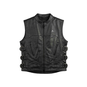 Men's Genuine <b>Leather</b> <b>Vest</b> Wholesale Adults Sleeveless Motorcycle Jacket Custom OEM ODM Casual Biker Outerwear 2026 - Product Image 1