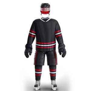 Nouvelle tenue de hockey sur glace à manches courtes imprimée, 100 % polyester, avec logo et numéros personnalisés pour équipe unisexe – Meilleure vente - Product Image 1