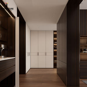 Armoire de chambre à coucher moderne européenne RTA de JY Furniture, panneau en bois, taille personnalisée, pour appartement, villa, hôtel - Product Image 6