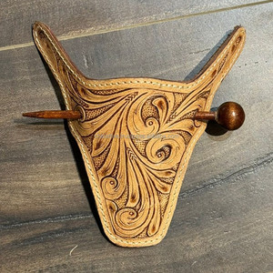 Épingle à cheveux en cuir de vachette usinée à la main de meilleure qualité pour accessoires de cheveux floraux en cuir véritable pour femmes Barrette avec bâton en bois - Product Image 2