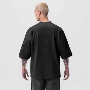 Custom Logo Black Oversized American Football Jersey Breathable Mesh Training Shirt Men's Streetwear Style Practice Uniform - Product Image 2