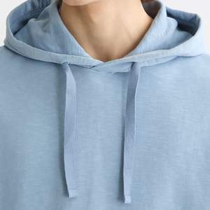 เสื้อฮู้ดดี้ผ้าฝ้าย 100% สีพื้น ทรงโอเวอร์ไซส์ ปักโลโก้ตามสั่ง สำหรับผู้ชาย รับผลิตแบบ OEM ODM - Product Image 3