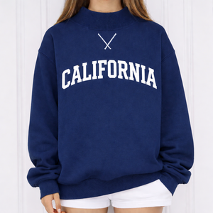 Sudadera informal de calle para mujer, larga, holgada, con cuello simulado, para otoño e invierno, de felpa suave, con logo frontal, 100% algodón - Product Image 3