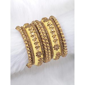 Brazaletes Étnicos de Seda Azul con Incrustaciones de Kundan, Chapados en Oro, Hechos a Mano, para Mujer, Brazaletes de Moda para Chicas, Festivos - Product Image 2