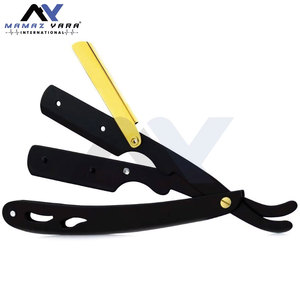 Rasoirs de barbier à lame interchangeable noir et or, les plus vendus, avec système de verrouillage pivotant et étui de sécurité - Product Image 2