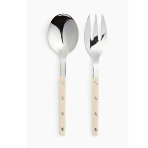 Stainless Steel <b>Salad</b> Servers Set with Cream Handles Dishwasher Safe Eco-Friendly Custom Color <b>Salad</b> <b>Spoon</b> Fork for Dining Use - Product Image 1