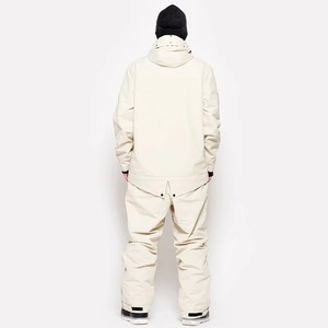 Combinaison de ski unisexe imperméable, veste softshell pour ski de fond, coupe-vent, à capuche, respirante, avec isolation en polaire, fermeture éclair intégrale - Product Image 5