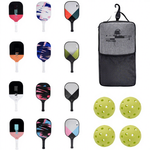 Expédition immédiate : Ensemble de raquettes de pickleball portables en fibre de verre de haute qualité, 2 raquettes, 4 balles, 1 sac – Idéal pour débutants, entraînement et divertissement - Product Image 1
