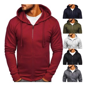 Men Full <b>Zip</b> <b>Hoodie</b> Casual Solid Color Hooded Sweatshirt Regular Fit Zipper Front <b>Pocket</b> Fleece 100% Cotton Autumn Wear - Product Image 3