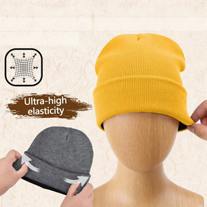 custom logo winter beanie <b>hats</b> oem quality 100% acrylic personalized knit skullies wholesale blank headwear 2026 - Product Image 3