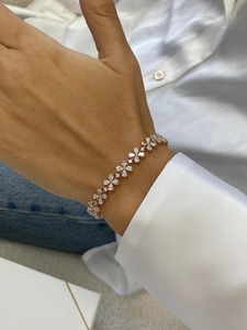 Trending Fashion Pear And Round Cut VVS Moissanite Diamond <b>Solid</b> <b>Silver</b> <b>Bracelet</b> Fine Luxury Fashion Jewelry Gift - Product Image 2