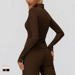 Veste polaire respirante pour femme, col montant, imprimé, avec fermeture éclair, coupe-vent et chaude, idéale pour le sport, collection automne-hiver - Product Image 3