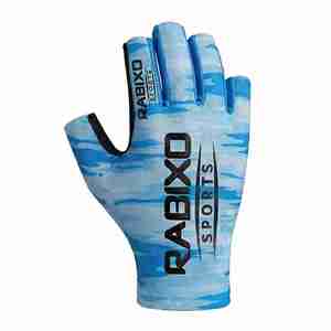 Gants de pêche d'été personnalisés en nylon anti-UV, paume épaissie, antidérapants, respirants, unisexes, avec fermeture auto-agrippante pour activités de plein air - Product Image 2
