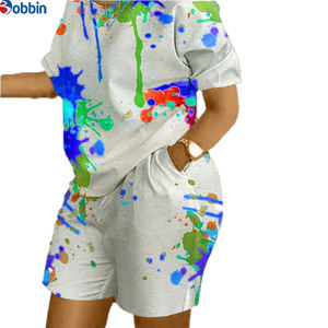 Ensembles deux pièces personnalisés pour femmes : T-shirt et short imprimés, nouvelle collection été, tenues décontractées et survêtements - Product Image 4