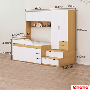 Ohaha Smart Bunk <b>Bed</b> with Integrated Wardrobe and Study Desk - GTTM011 - Product Image 4