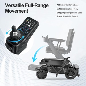 Fauteuil roulant électrique pliable pour adultes : télécommande et élévateur électrique inclus, dossier réglable, double moteur. - Product Image 3