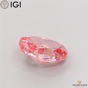 Diamant de laboratoire CVD 1,50 CARAT avec certificat IGI, taille ovale, couleur rose vif fantaisie, clarté VVS2, pour bague d'élégance royale - Product Image 4