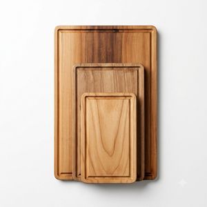 Juego de 3 Tablas de Cortar de Madera de Acacia Runwan, Personalizadas, Aptas para Cuchillos, Ecológicas, Aptas para Lavavajillas, 1.5 cm de Grosor, Rectangulares - Product Image 5