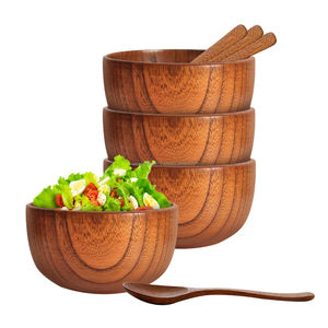 Artisan Crafted <b>Wooden</b> Serving <b>Bowl</b> For Dining Table Decor <b>Large</b> Salad Fruit Bread Kitchen Centerpiece Gift Idea - Product Image 3
