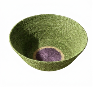 Juego de 3 Cuencos Bohemios de Mimbre con Borde Azul para Mesa de Comedor, Cuencos Decorativos Apilables para el Hogar - Product Image 6