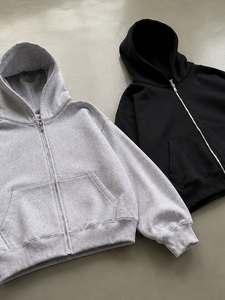 Ensemble survêtement unisexe personnalisé avec sweat à capuche zippé et pantalon de jogging large en molleton oversize, deux pièces décontractées, style streetwear et loungewear - Product Image 3