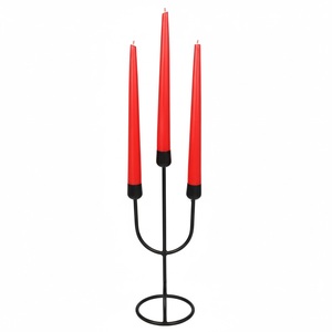 Candelero de Metal Hecho a Mano de Alta Calidad, Candelero de Hierro Negro de Estilo Moderno, Decoración de Mesa, Portavelas a Bajo Precio - Product Image 1