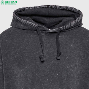 Sweat-shirt à capuche surdimensionné pour homme avec col en fausse fourrure, noir, en coton French Terry, vêtements d'hiver, 100% coton - Product Image 4