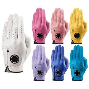Guante de golf de cuero genuino blanco para mano derecha, antideslizante, con cierre de gancho y bucle, guante deportivo unisex - Product Image 2