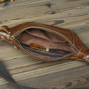 <b>Men's</b> Chest <b>Bag</b> Genuine Leather Running Casual <b>Small</b> Mobile Phone Sport Outdoor Single-shoulder Crossbody Waist <b>Bag</b>. - Product Image 2