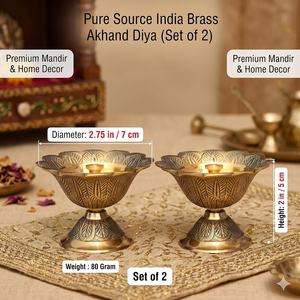 Lampe à huile Akhand Diya en laiton pur pour Pooja Mandir, temple domestique, Diwali Aarti, Deepak traditionnel, décoration spirituelle et religieuse - Product Image 3