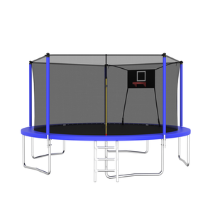 Trampolino Sportivo da 14 Piedi con Rete di Protezione, Trampolini Ricreativi per Uso Esterno e Interno, per Parchi Trampolino - Product Image 1
