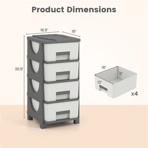 Organizzatore Verticale Compatto a 4 Cassetti, Armadietto in Plastica per Camera da Letto, Bagno o Ufficio - Product Image 3