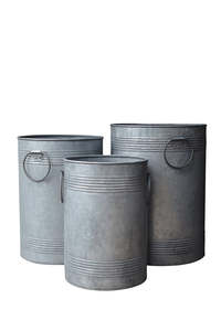 Juego de Macetas de Metal Galvanizado al por Mayor, Estilo Rústico para Exteriores, Macetas Decorativas para Jardín con Estatua de Buda Cubierta de Musgo - Product Image 4