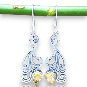 Factory Direct 925 Sterling Silver Citrine Gemstone <b>Earrings</b> Engagement Gift Bulk Wholesale Silver <b>Fine</b> <b>Earrings</b> - Product Image 1