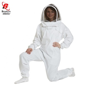 100% Cotton Poly Cotton Semi Ventilated Beekeeping <b>Suit</b> with Fencing Veil - Product Image 2