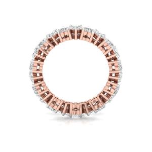 Anillo de Eternidad Completo con Diamante Cultivado en Laboratorio con Corte Corazón, Plata de Ley 925, Acabado Chapado en Oro de 10K, Estilo Lujoso para Mujer - Product Image 4